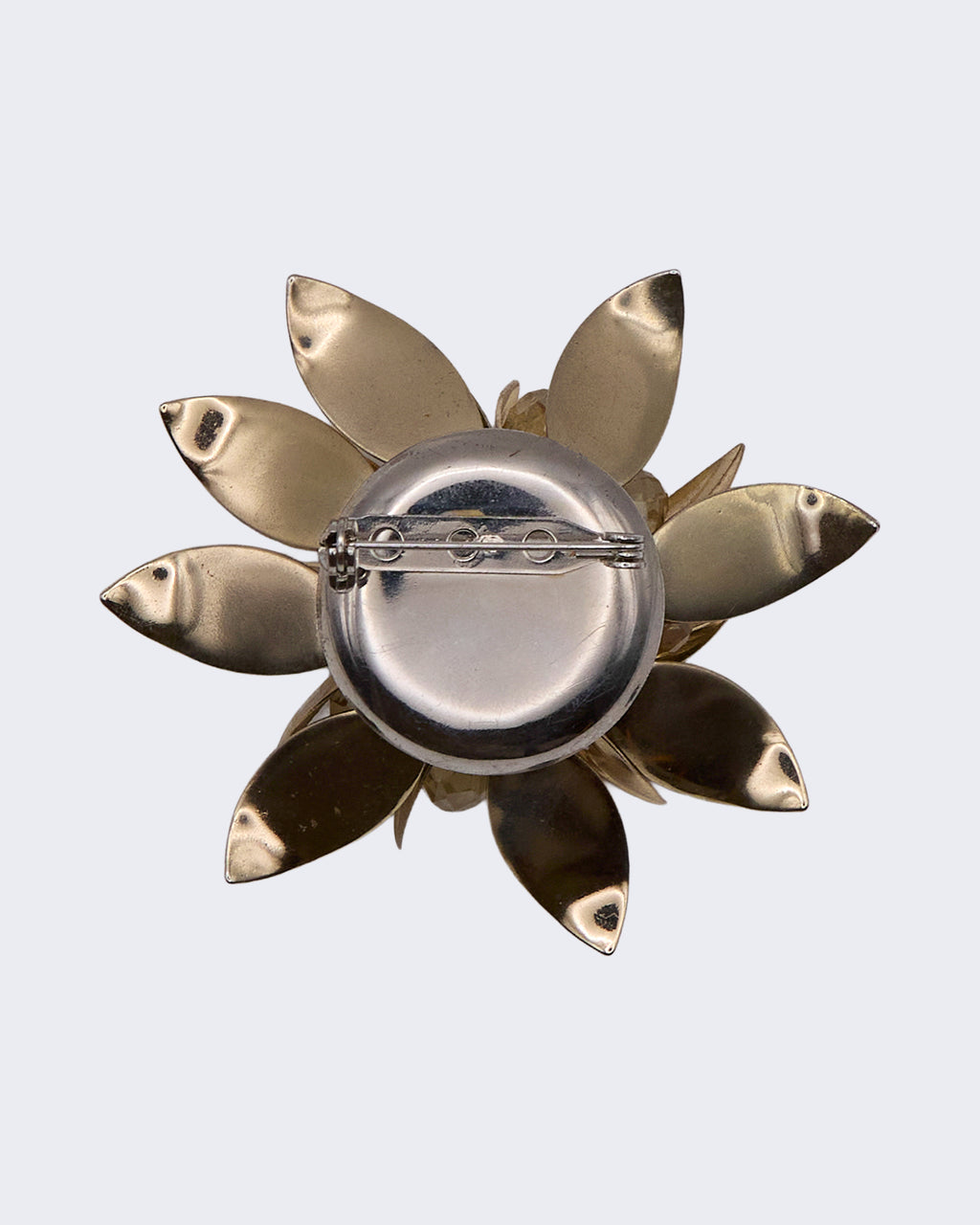 Spilla Vintage Fiore con Cristalli Ambra – Anni 50