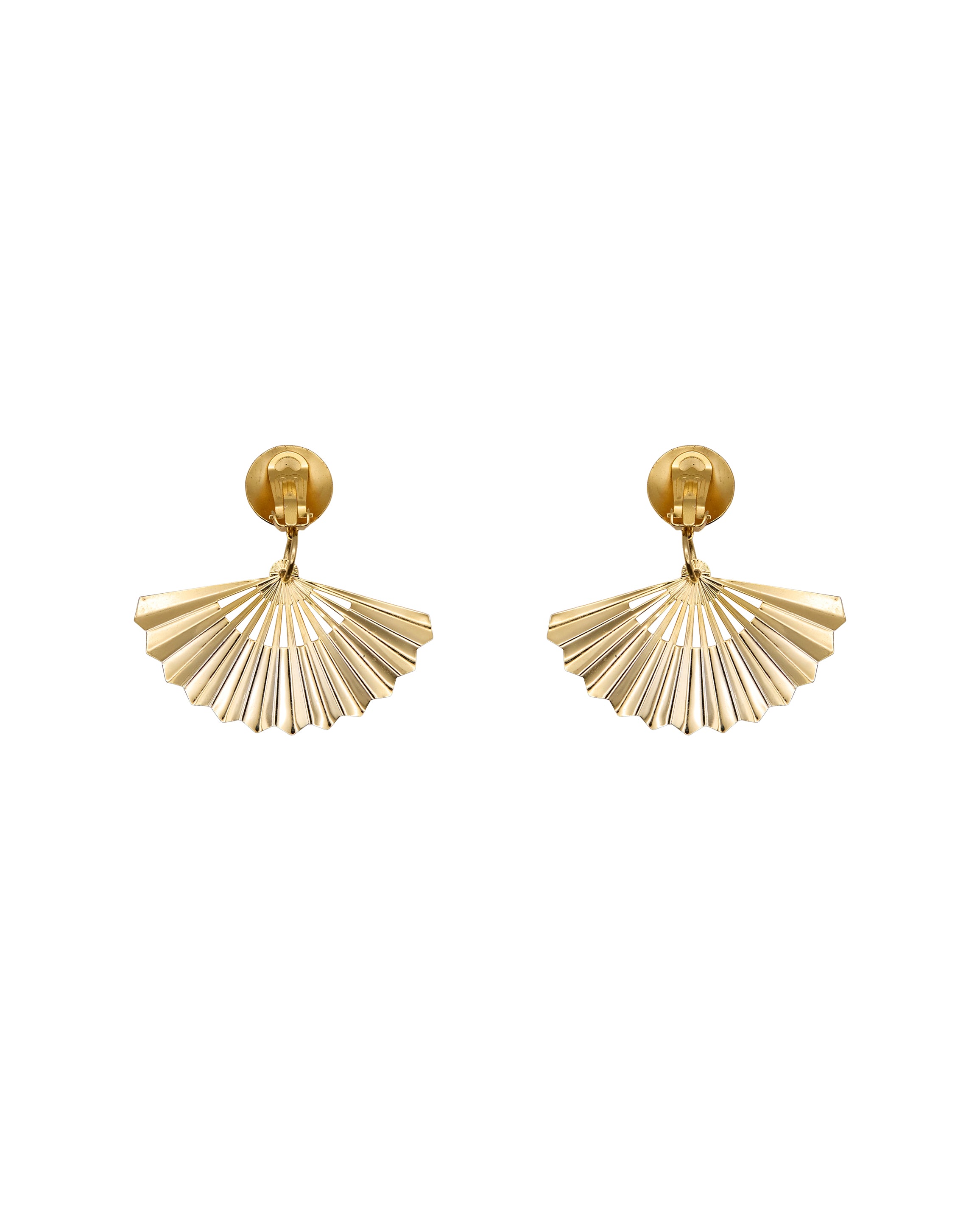 Boucles d'oreilles éventail tridimensionnelles