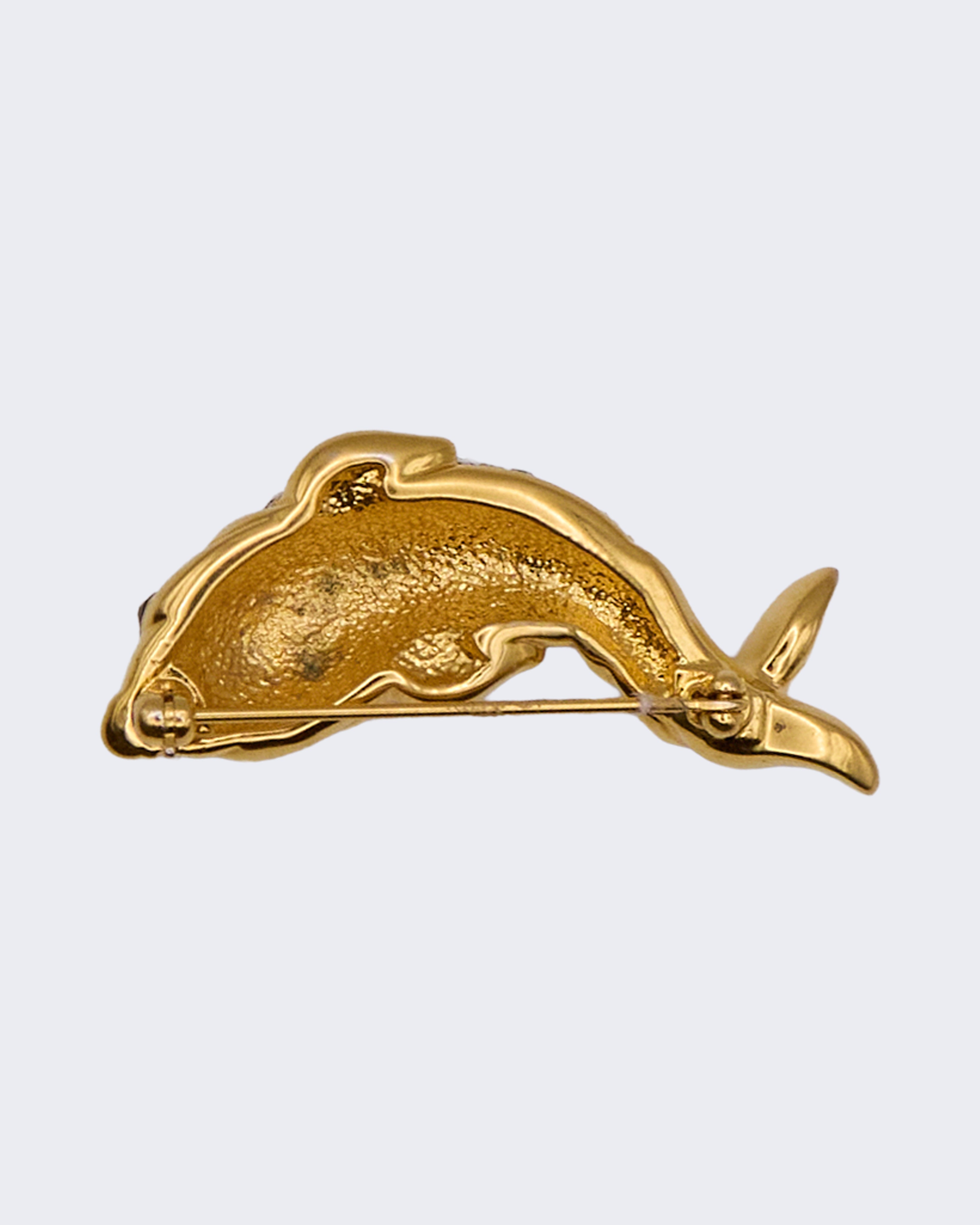 Spilla Vintage Pesce Dorato con Cristalli – Elegante Gioiello Animale