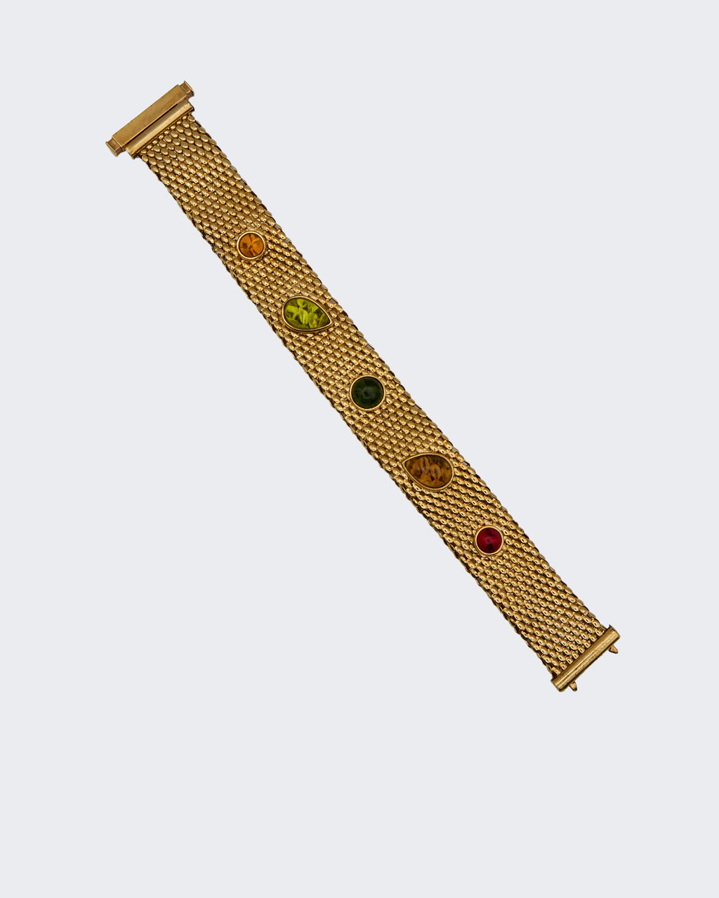 Bracelet en maille avec 5 pierres colorées – Labriola Bijoux