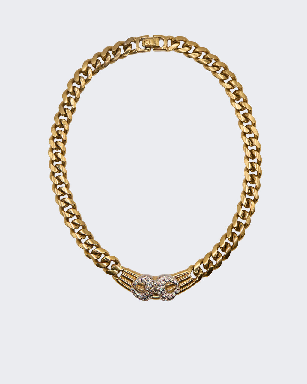 Collier ras-de-cou vintage Vogue Bijoux en métal plaqué or orné de strass Swarovski – Bijou iconique des années 1980