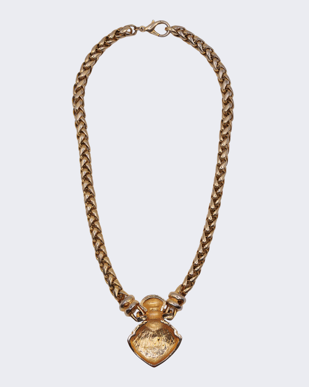 Collana Vintage Dorata con Ciondolo Cuore e Strass