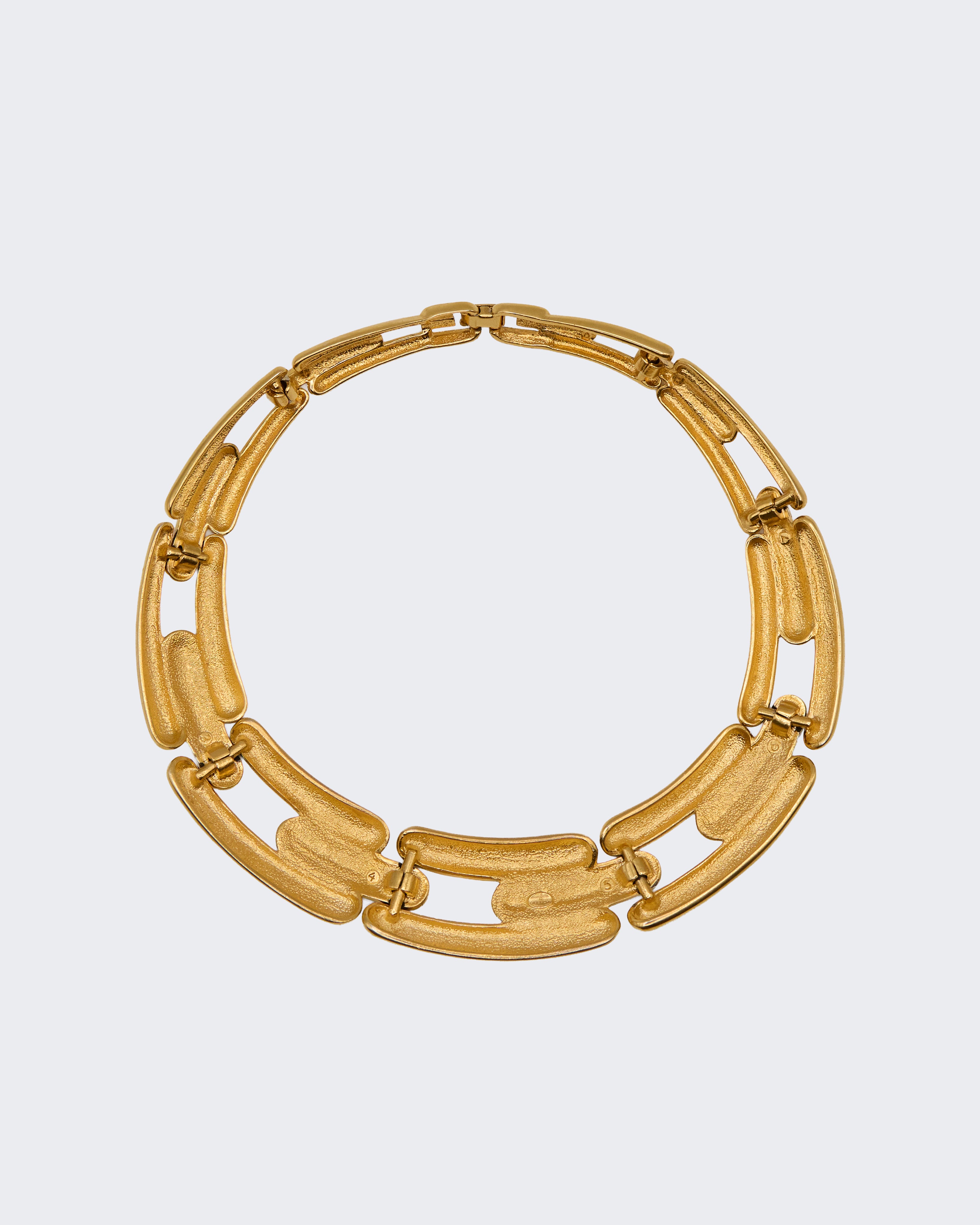 Collier ras-de-cou Givenchy vintage années 1980 en maille dorée ornée de strass
