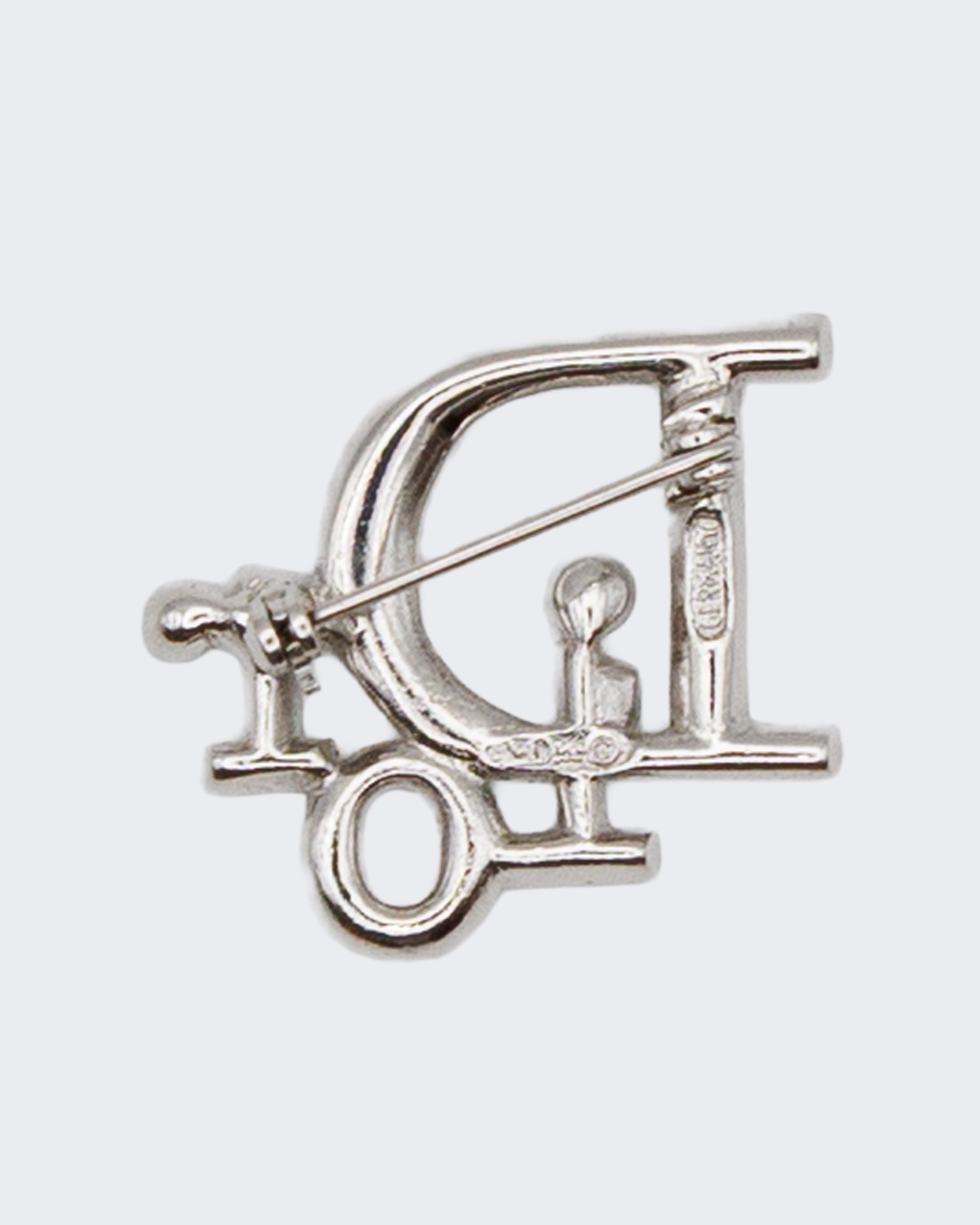 Christian Dior Silver Rhinestone Brooch