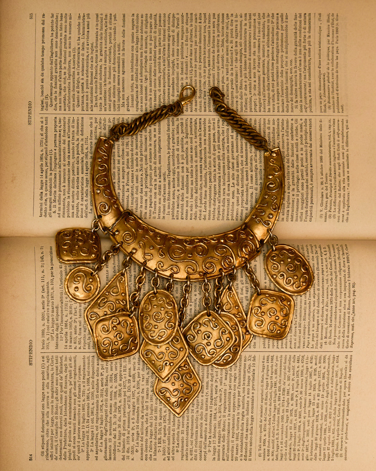 Collana Vintage Edouard Rambaud Paris Dorata Statement – Necklace Couture Francese