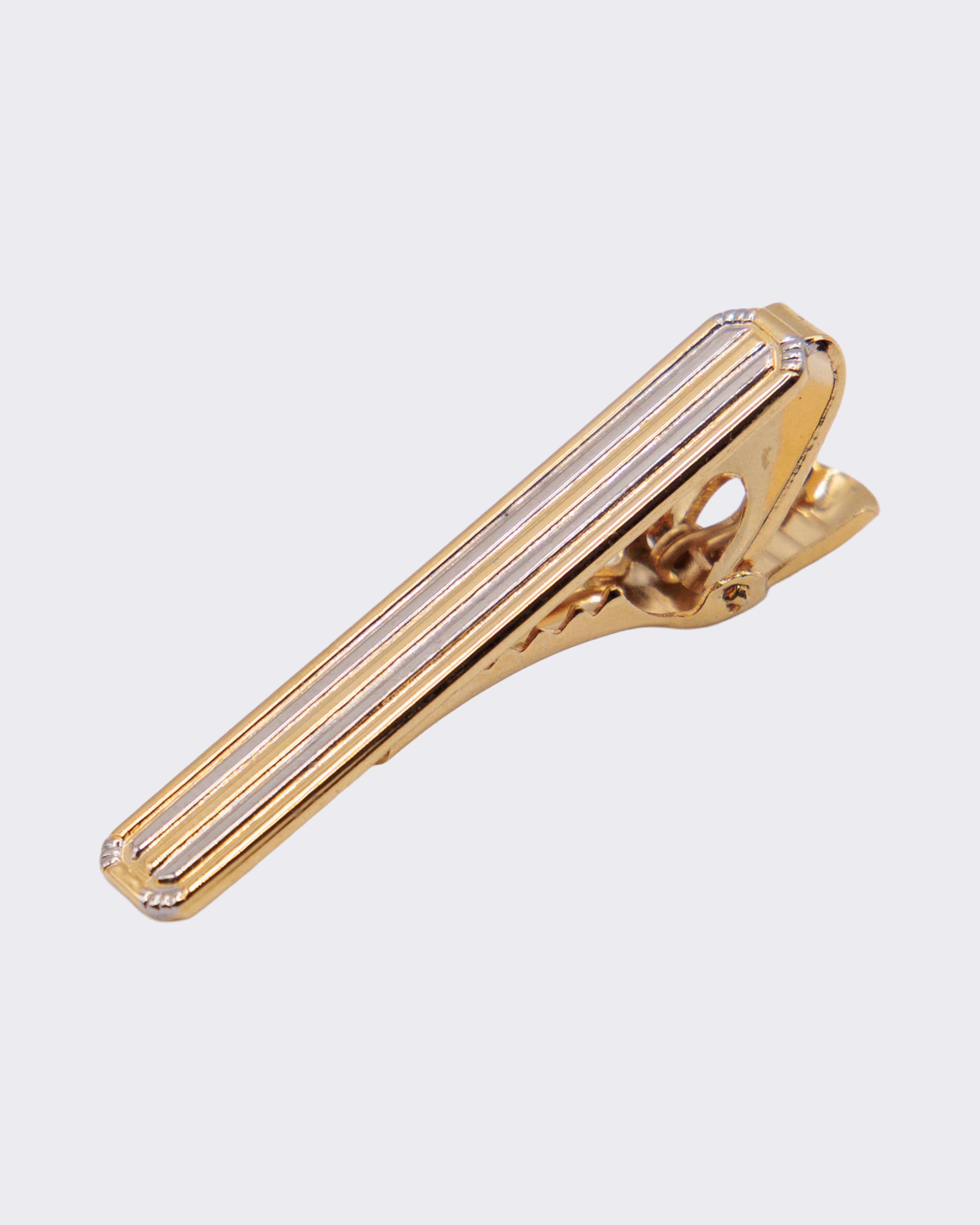 Fermacravatta Vintage Dorato Bicolore Elegante – Clip Cravatta Uomo Classico