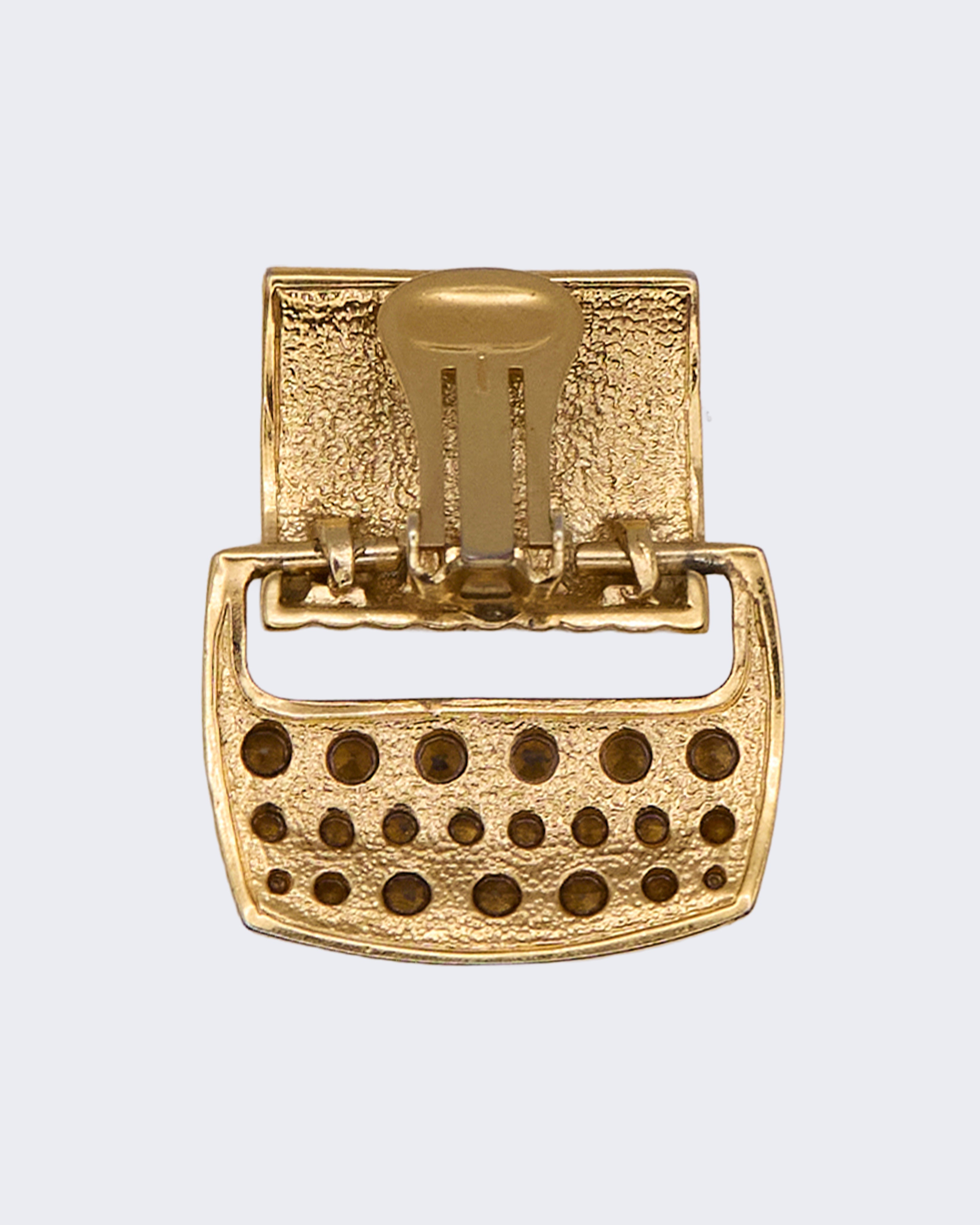 Orecchini Vintage Dorati con Cristalli Pavé – Design Elegante Anni 80