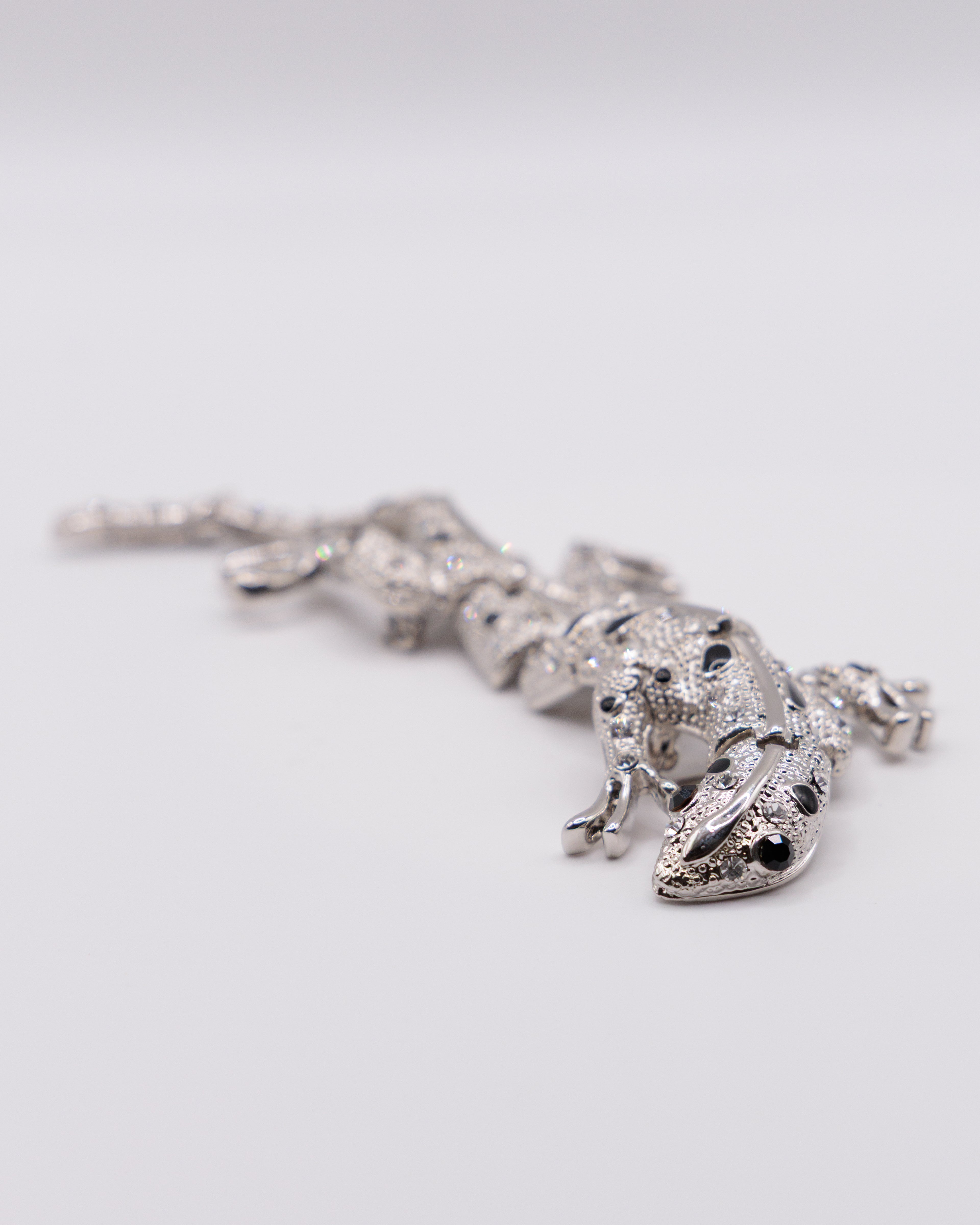 Spilla Vintage Lucertola con Strass – Grande Spilla Animalier