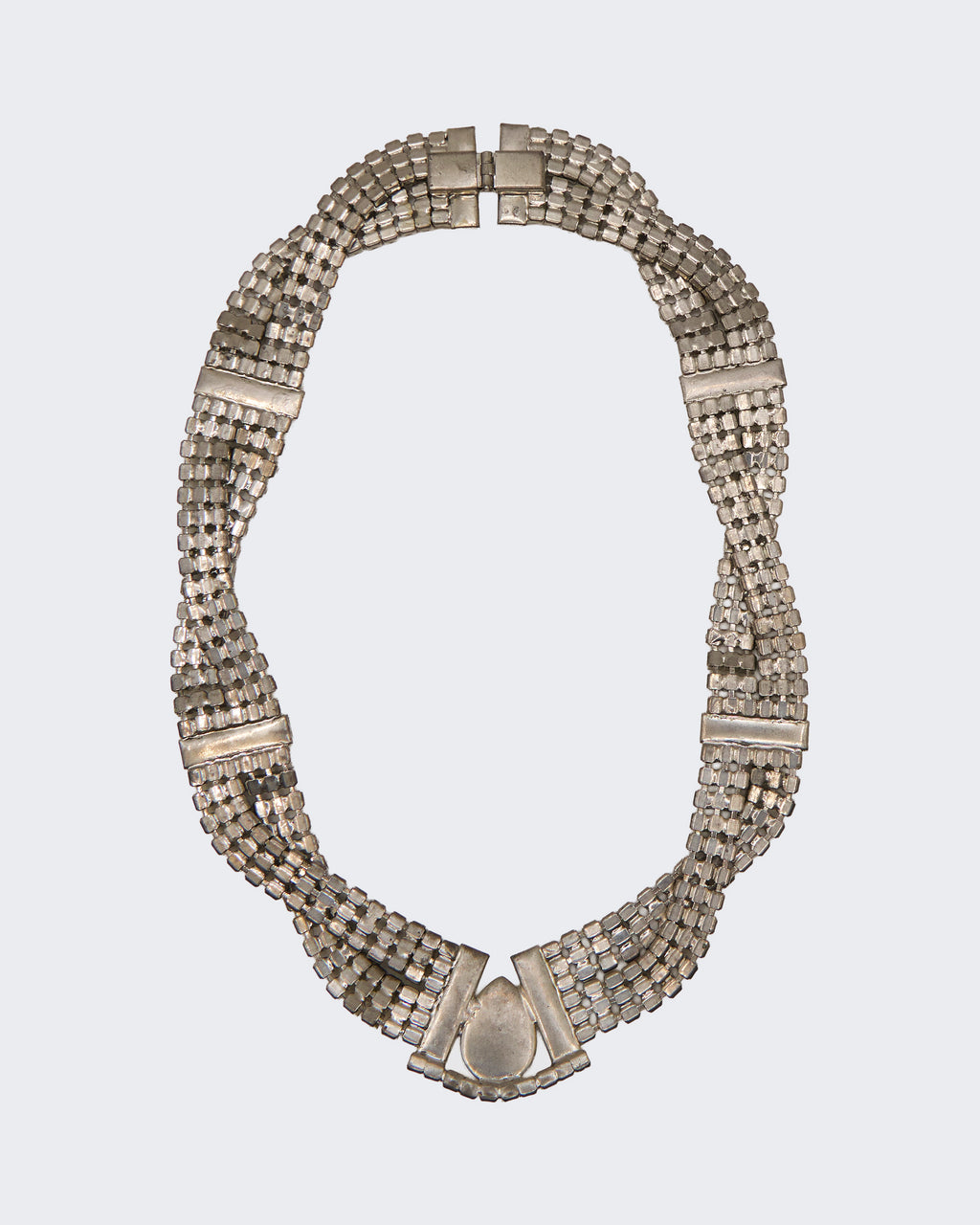 Collana Girocollo Vintage Multifi lo con Strass e Perla Centrale – Eleganza d’Epoca da Sera