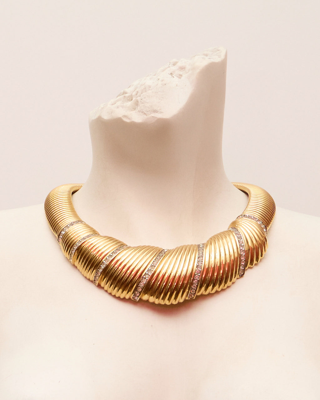 Girocollo Vintage Tubogas con Strass Trasparenti – Anni ’80