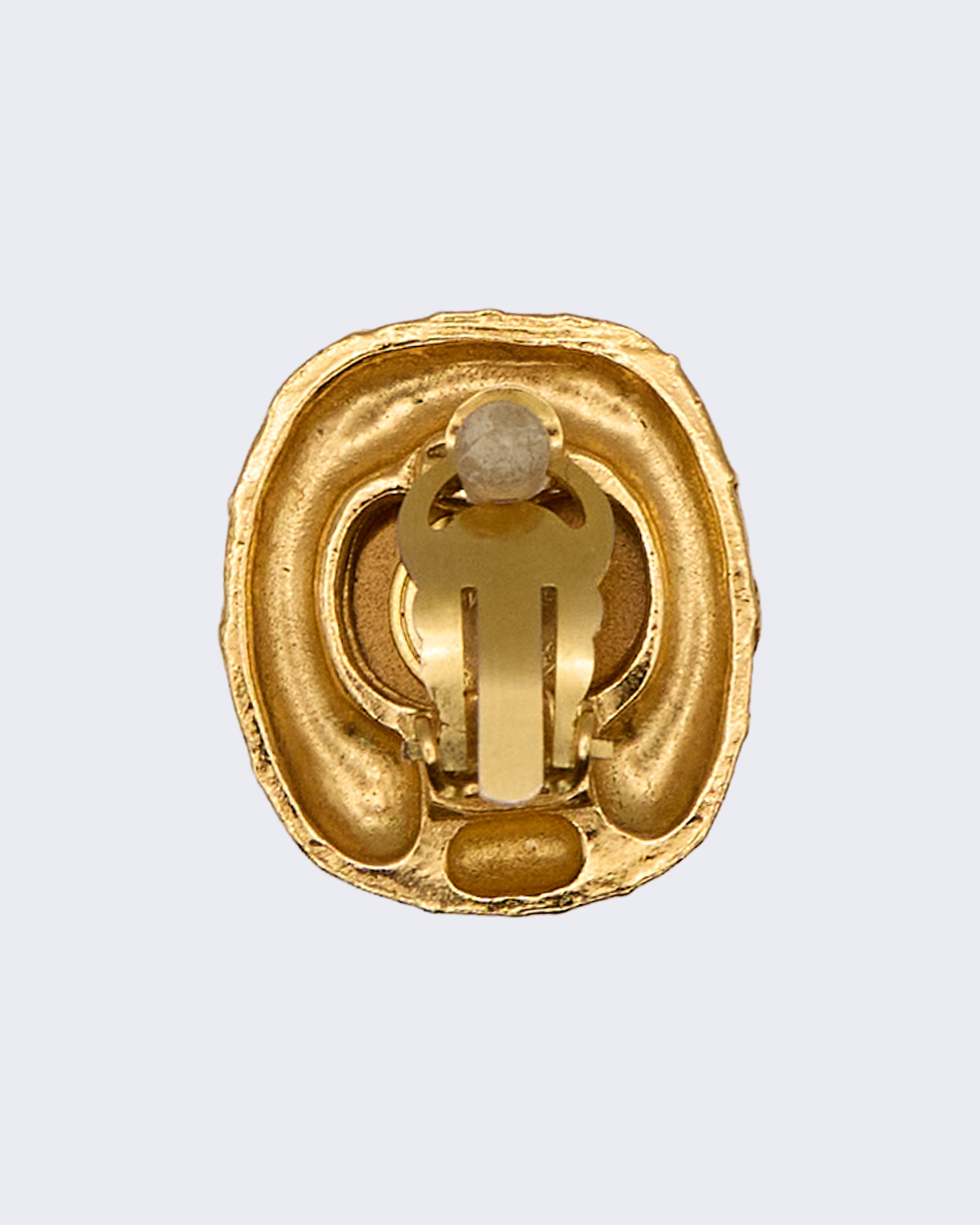 Orecchini Chanel Vintage a Clip con Cristallo – Design Matelassé Dorato