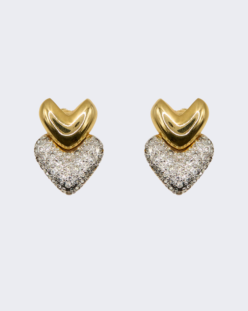 Boucles d'oreilles double cœur