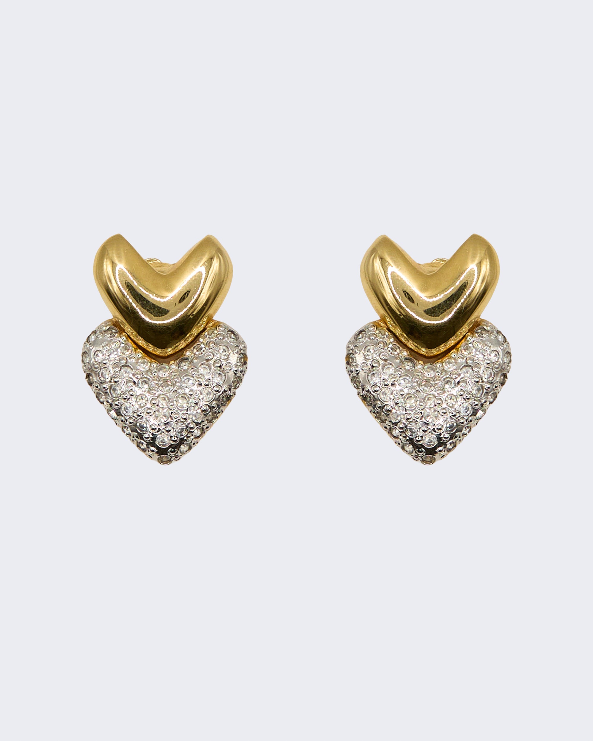 Boucles d'oreilles double cœur