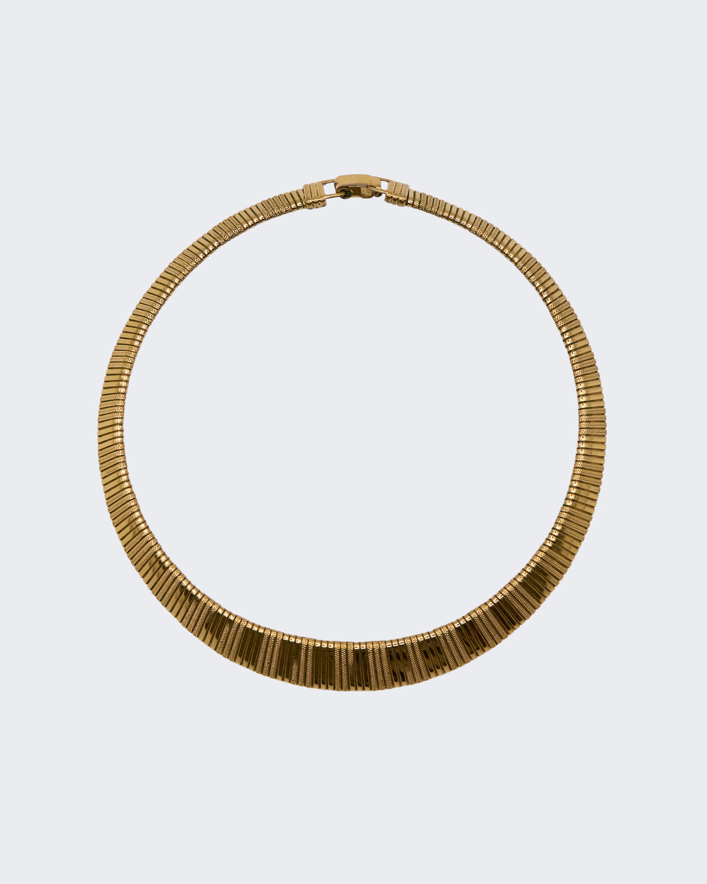 Collier Tubogas Vintage G en métal plaqué or – Bijou iconique des années 1970 