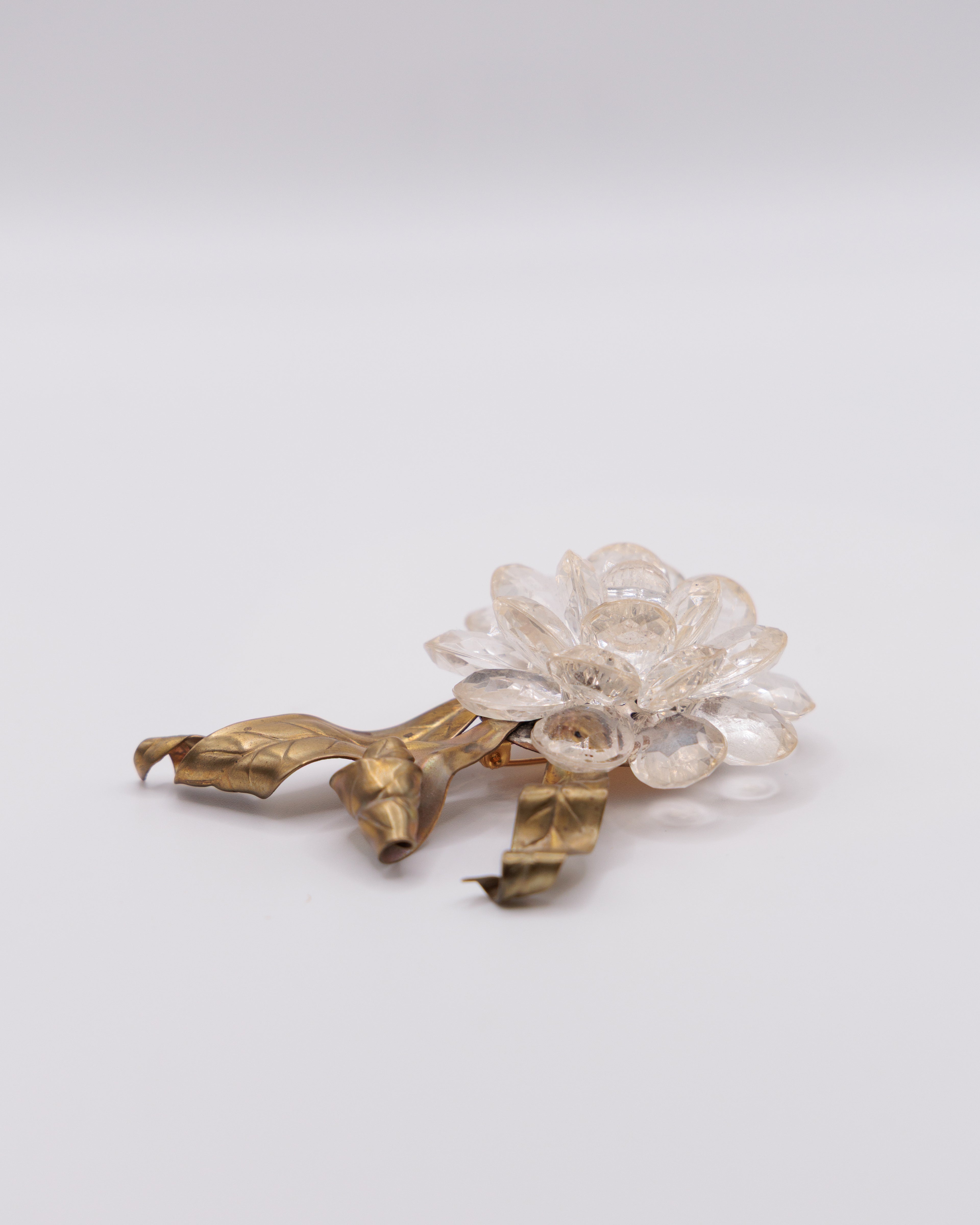 Spilla Vintage Fiore Dorata con Cristalli – Spilla Gioiello Donna