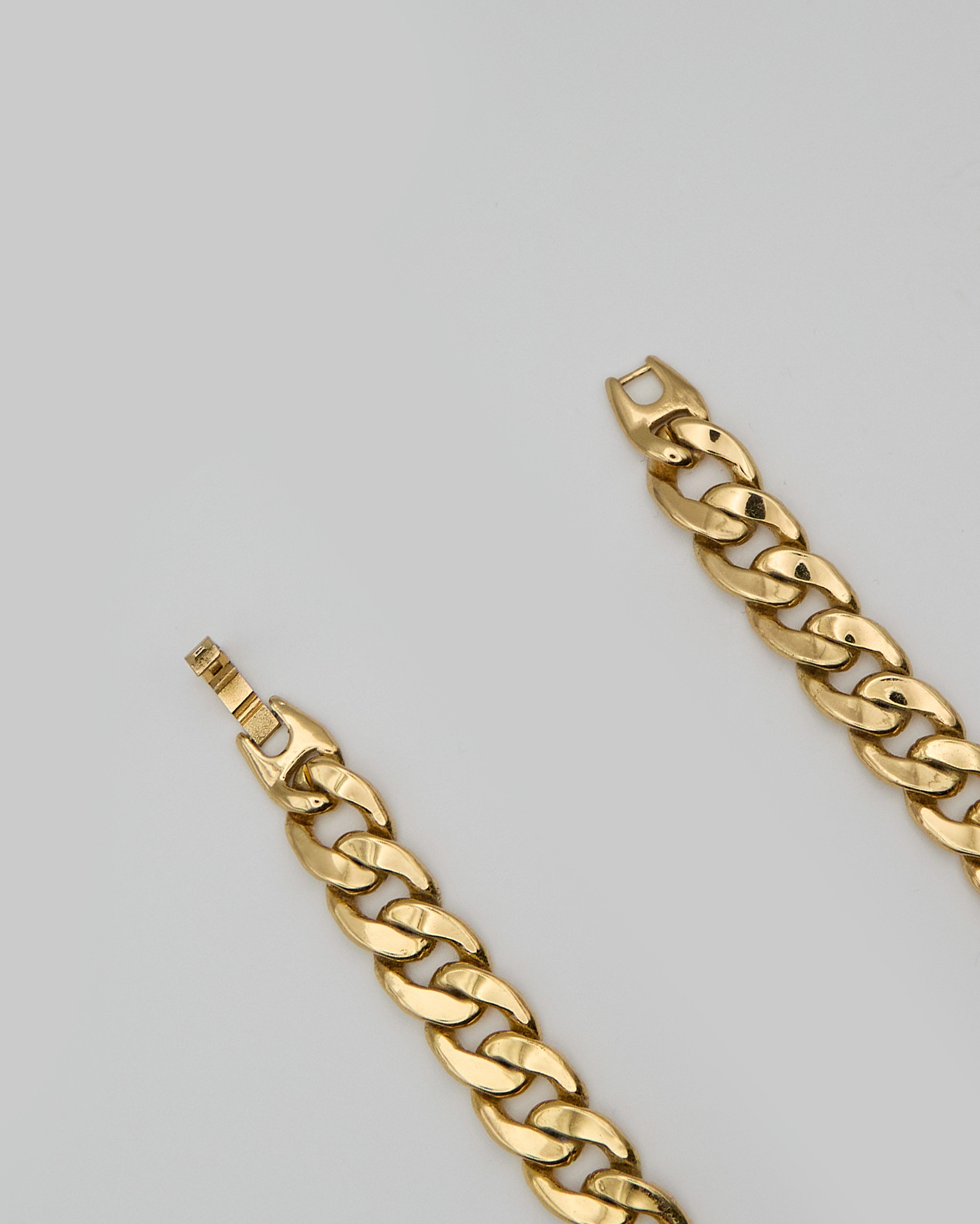 Collana vintage anni ’70 con smeraldo e diamanti, catena groumette spessa – Gioiello statement