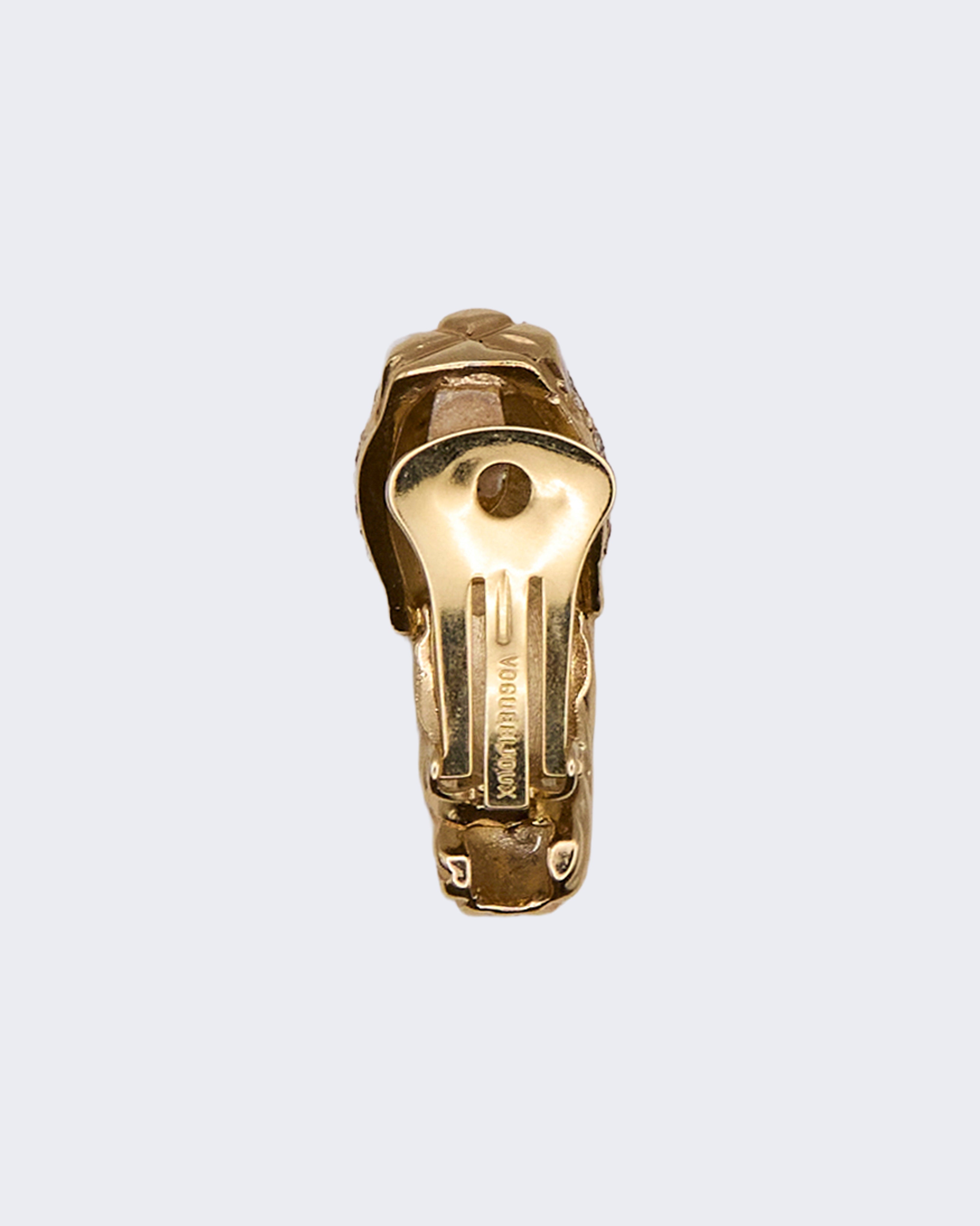 Orecchini Vintage firmati Vogue Bijoux Made in Italy Testa di Pantera con Cristalli Pavé