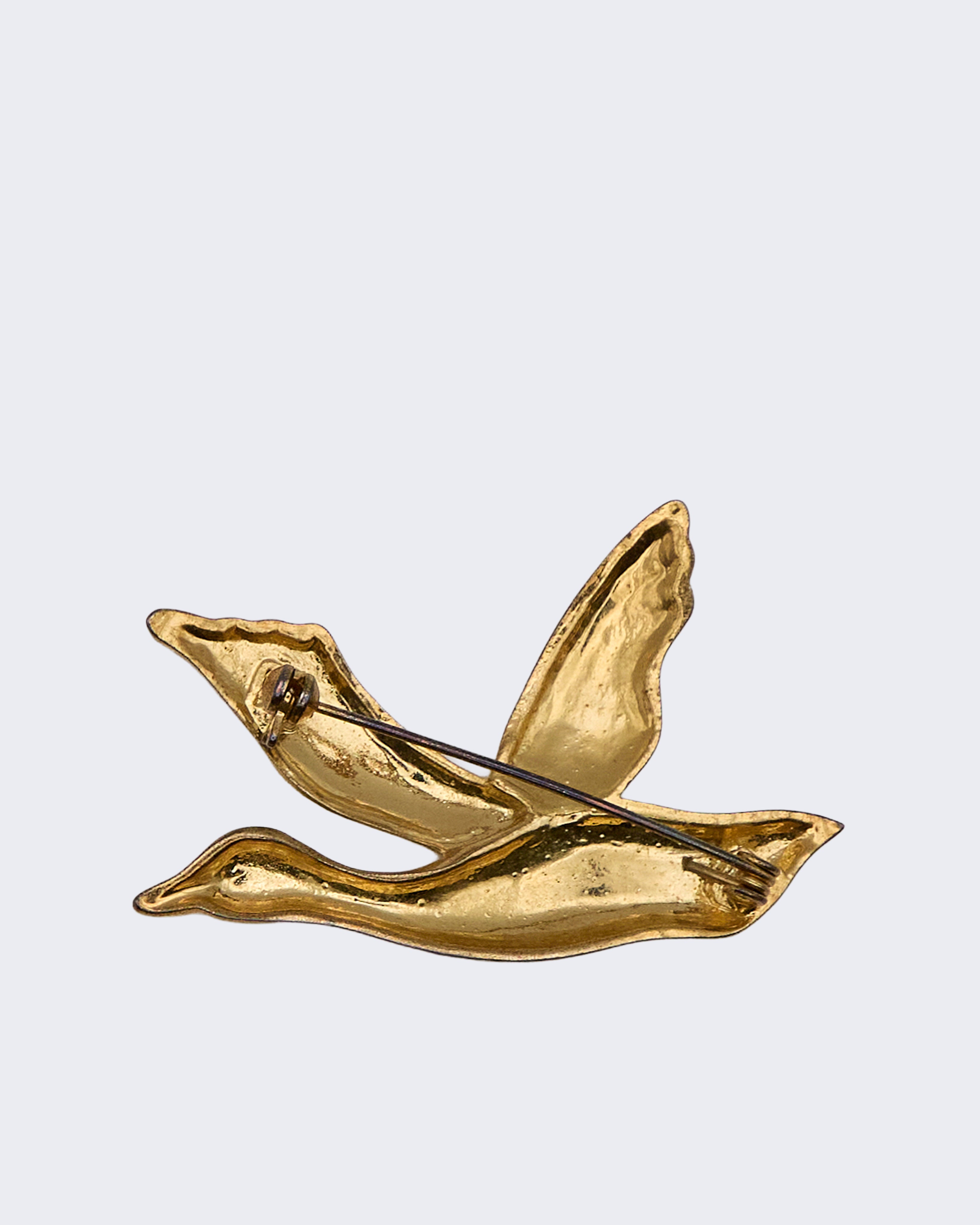 Spilla Anatra Vintage in Volo Smaltata con Strass – Anni ’50–’70