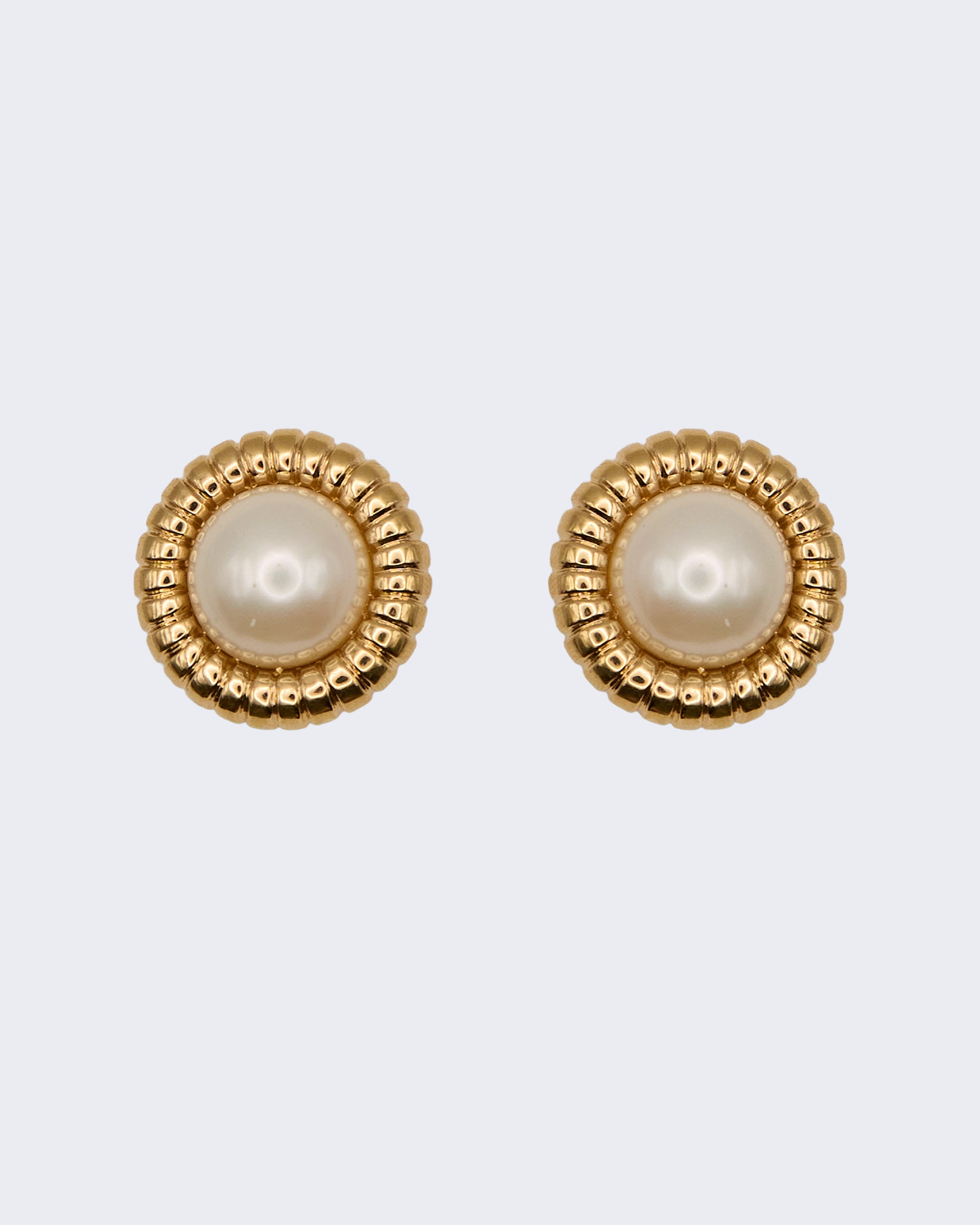 Boucles d'oreilles « Perle encadrée »