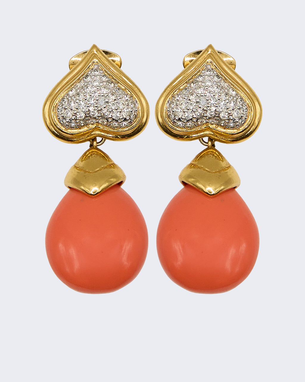 “Coral Spades” Earrings
