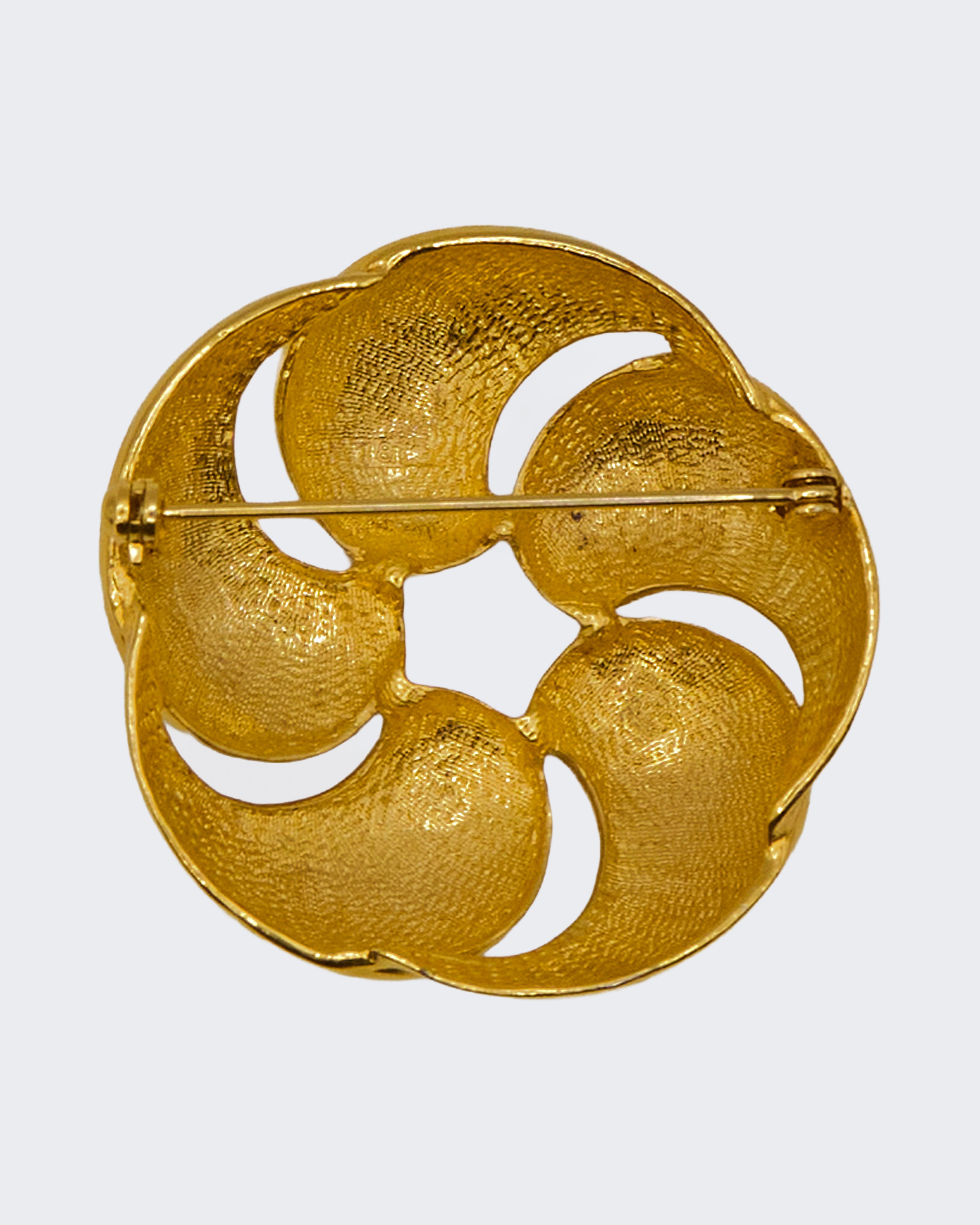 Spilla Vintage Color Oro Design Floreale a Spirale