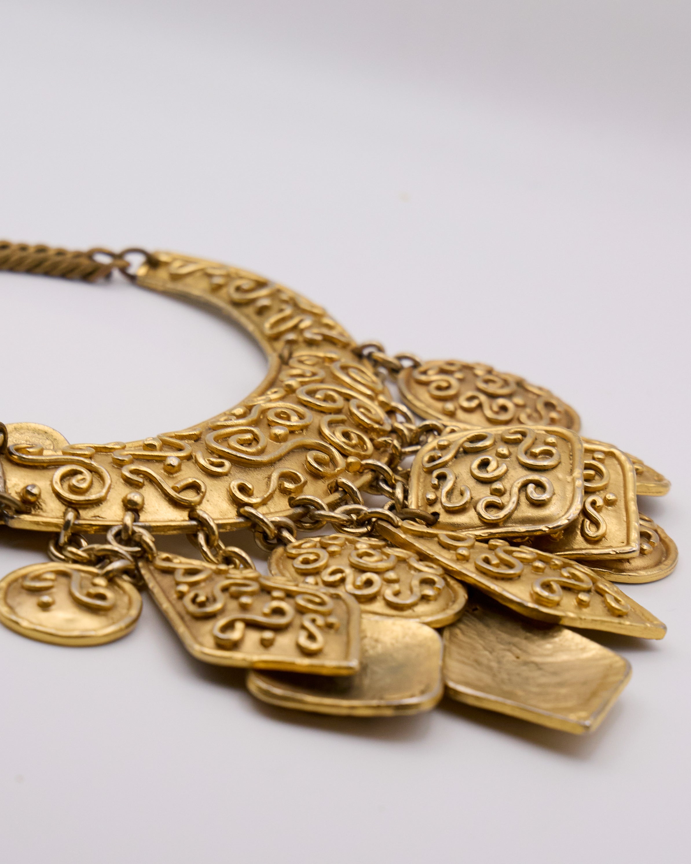 Collana Vintage Edouard Rambaud Paris Dorata Statement – Necklace Couture Francese
