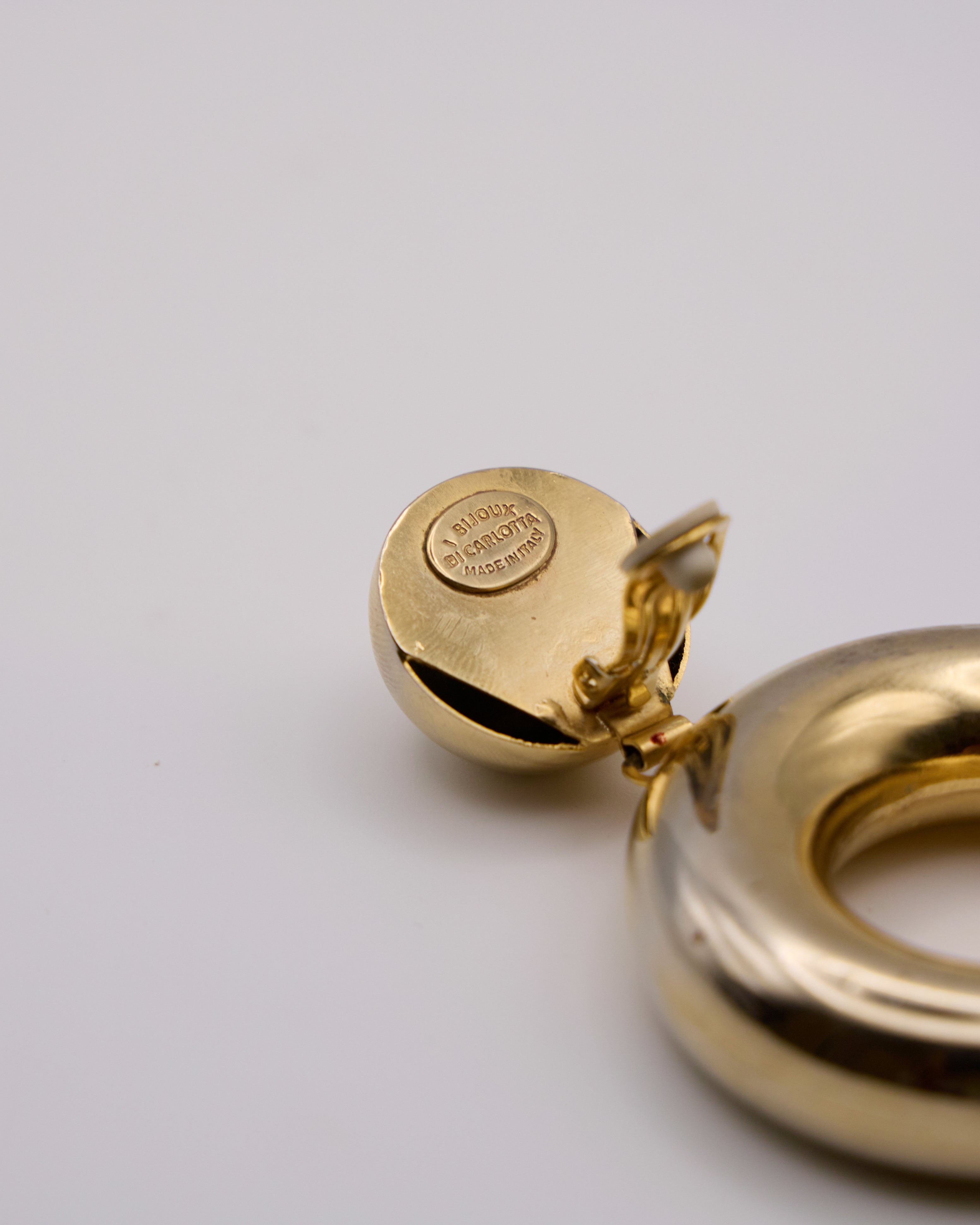 Orecchini Vintage firmati I Bijoux di Carlotta Made in Italy - Dorati a Cerchio
