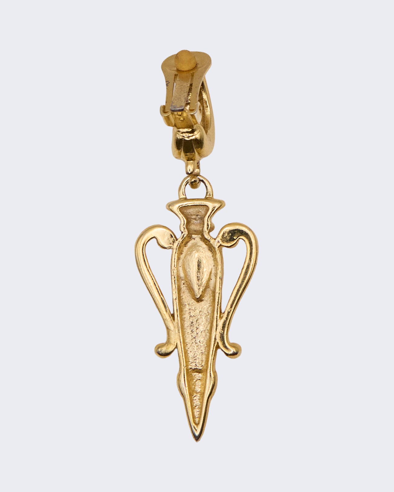Orecchini Vintage Pendenti a Forma di Anfora Dorata con Cristallo