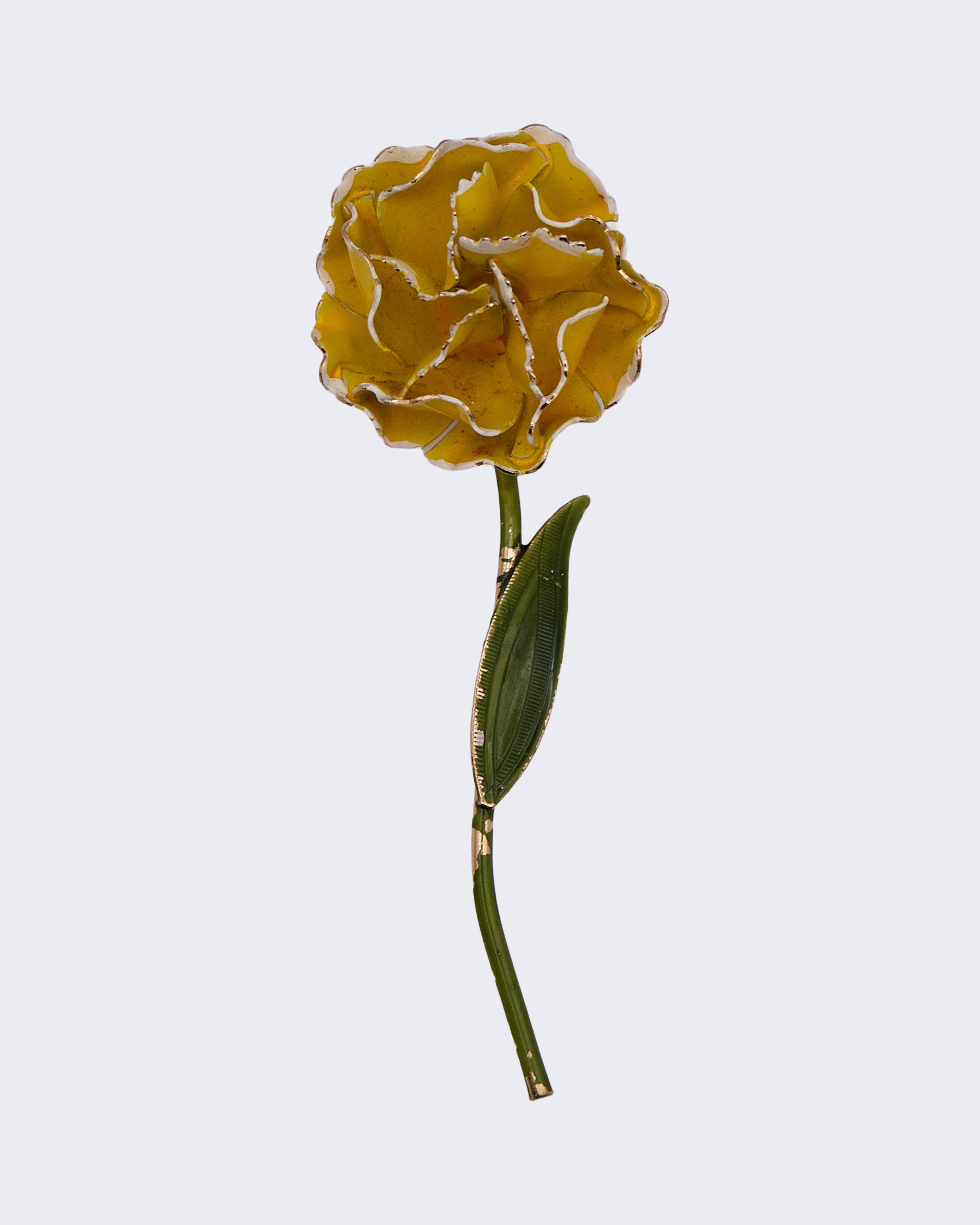 Spilla Vintage Fiore Giallo con Stelo Smaltato – Anni 50