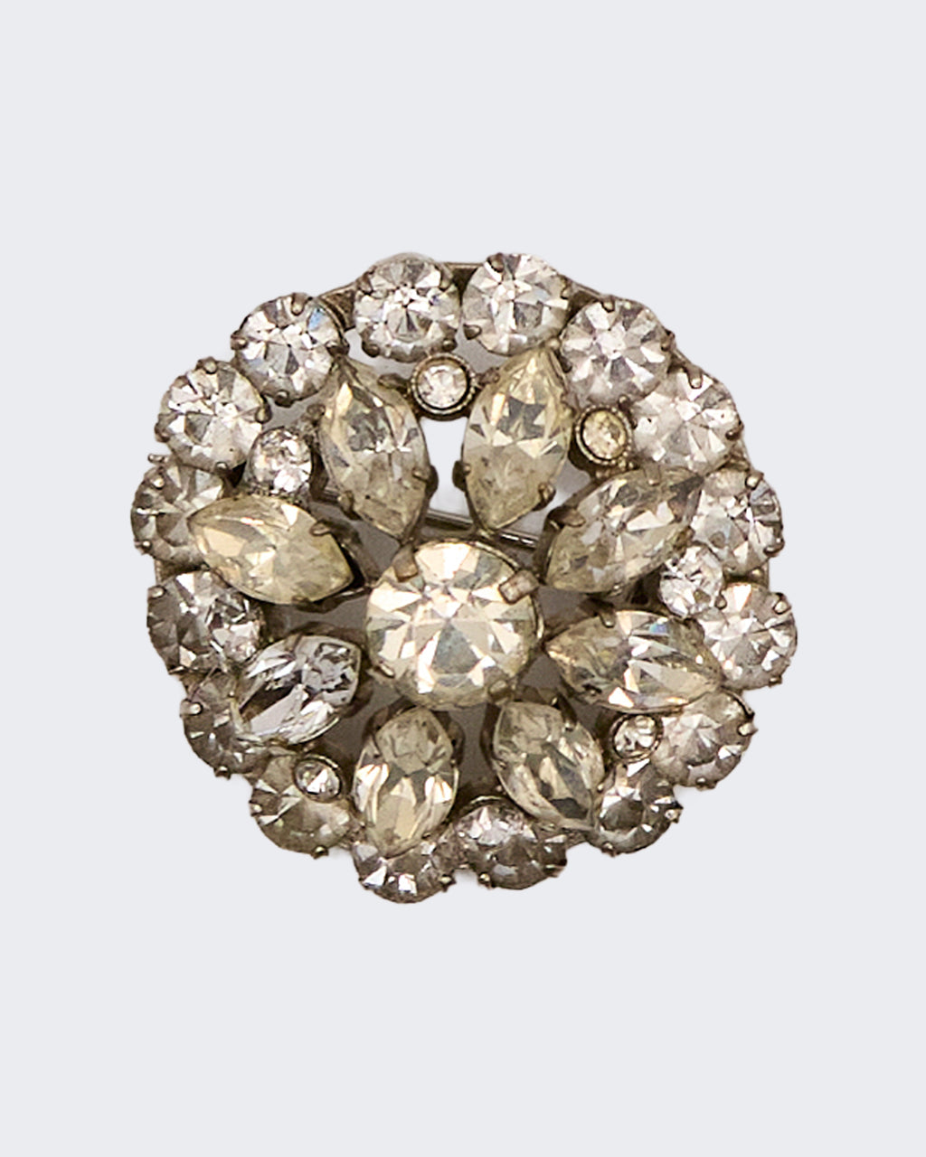 Broche vintage en strass – Accessoire élégant pour veste ou robe