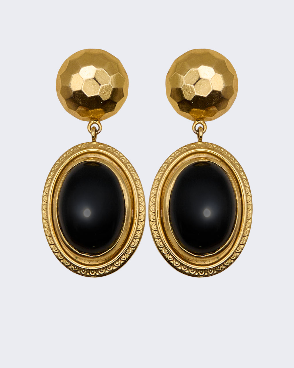 “Black Stone” Pendant Earrings