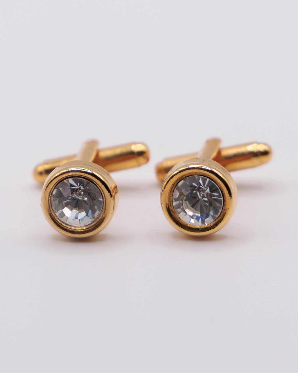 Gemelli eleganti dorati con cristallo brillante stile diamante – cufflinks uomo cerimonia