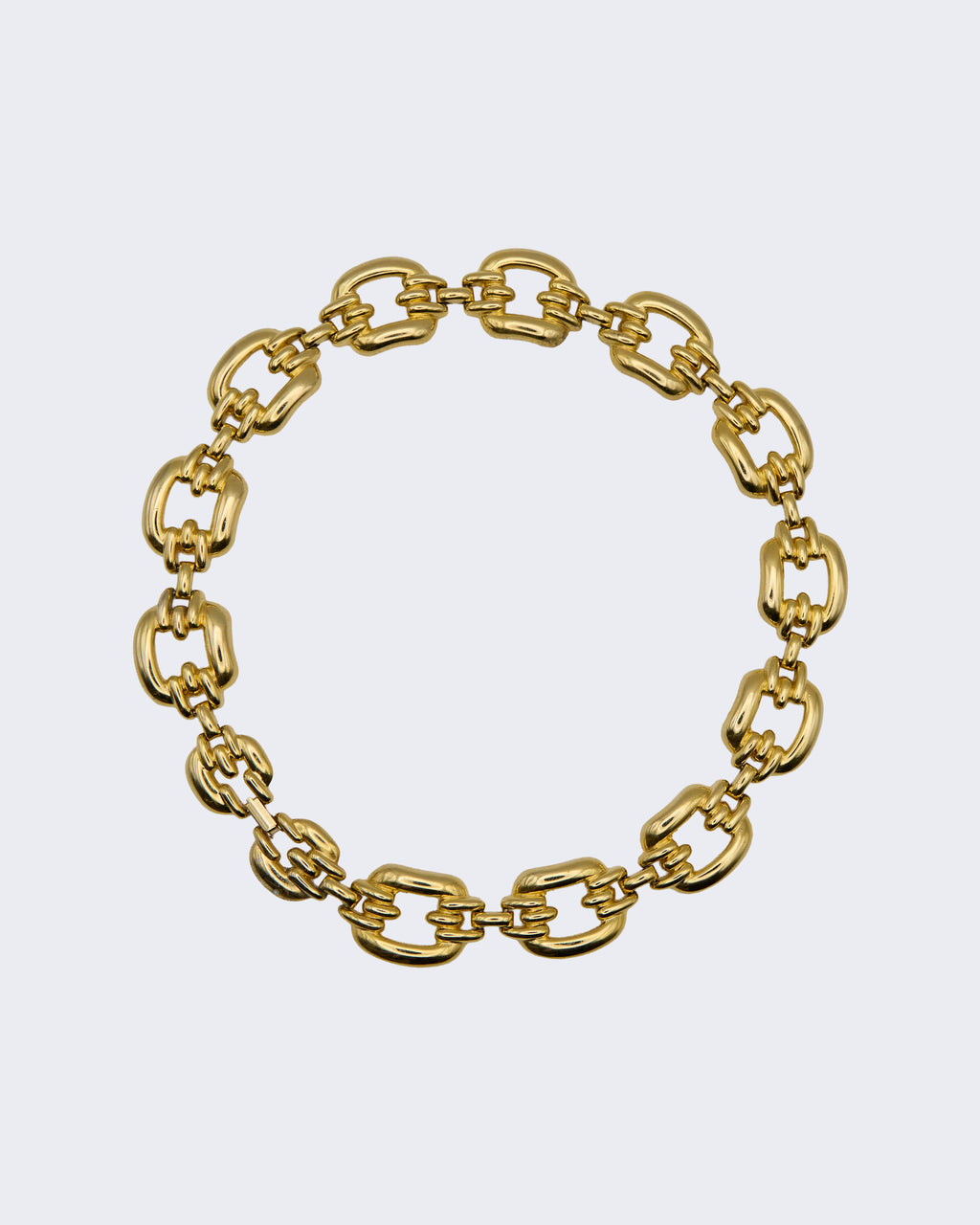 Collana Vintage Anni ’80 a Catena in Metallo Oro – Maglie Grandi Lucide