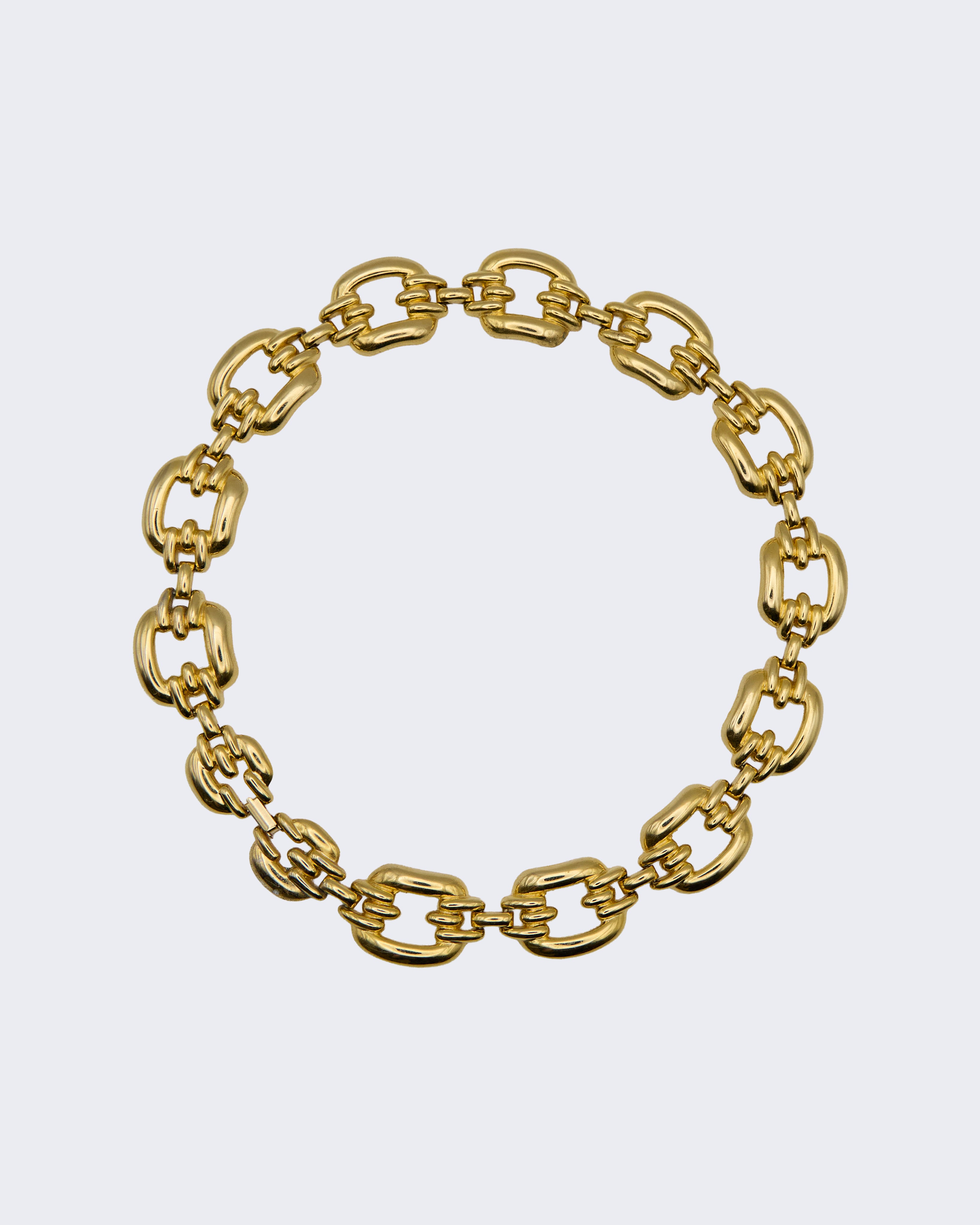 Collana Vintage Anni ’80 a Catena in Metallo Oro – Maglie Grandi Lucide
