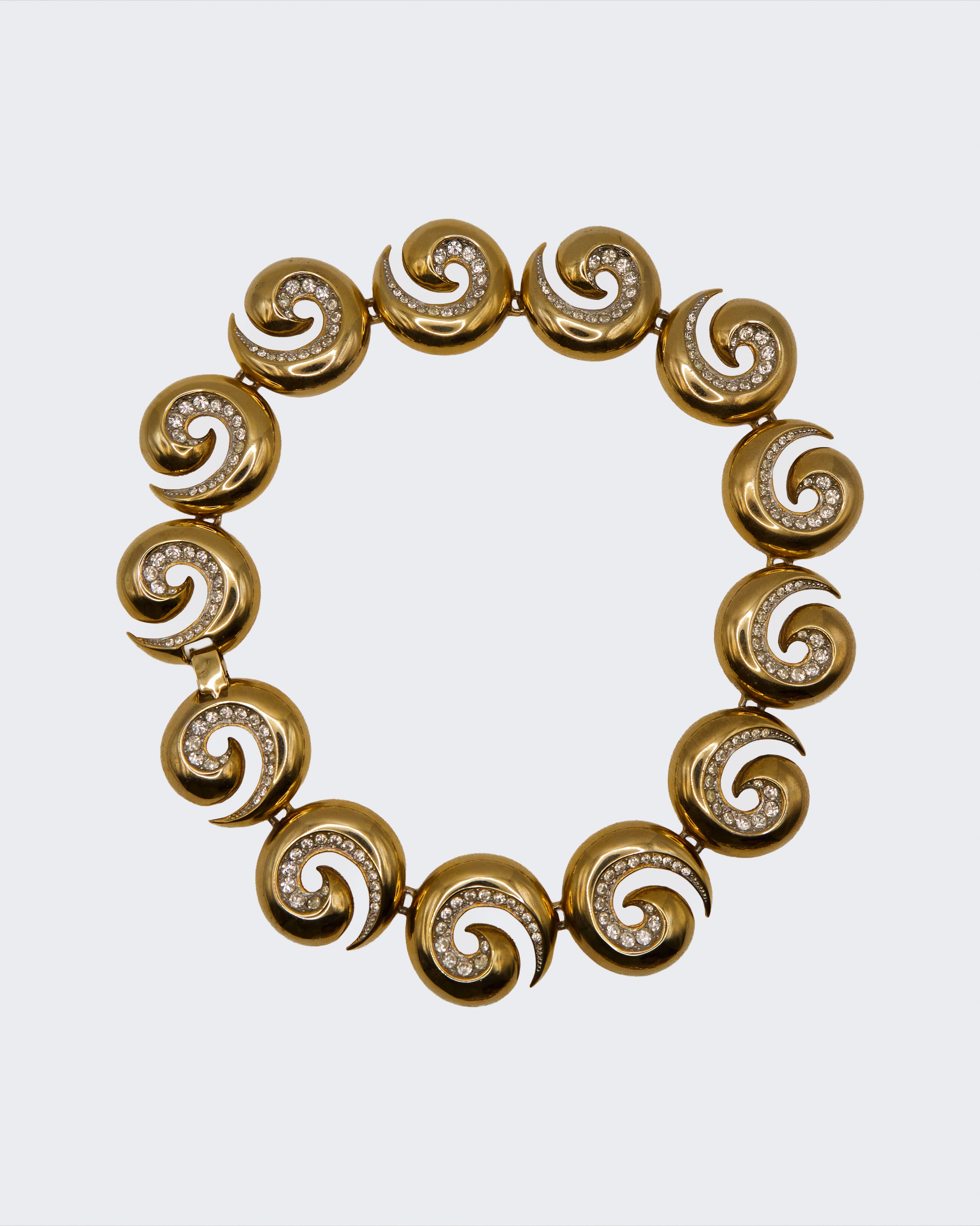 Collana Vintage Oro a Maglie a Spirale – Girocollo Modernista Anni ’60-’70