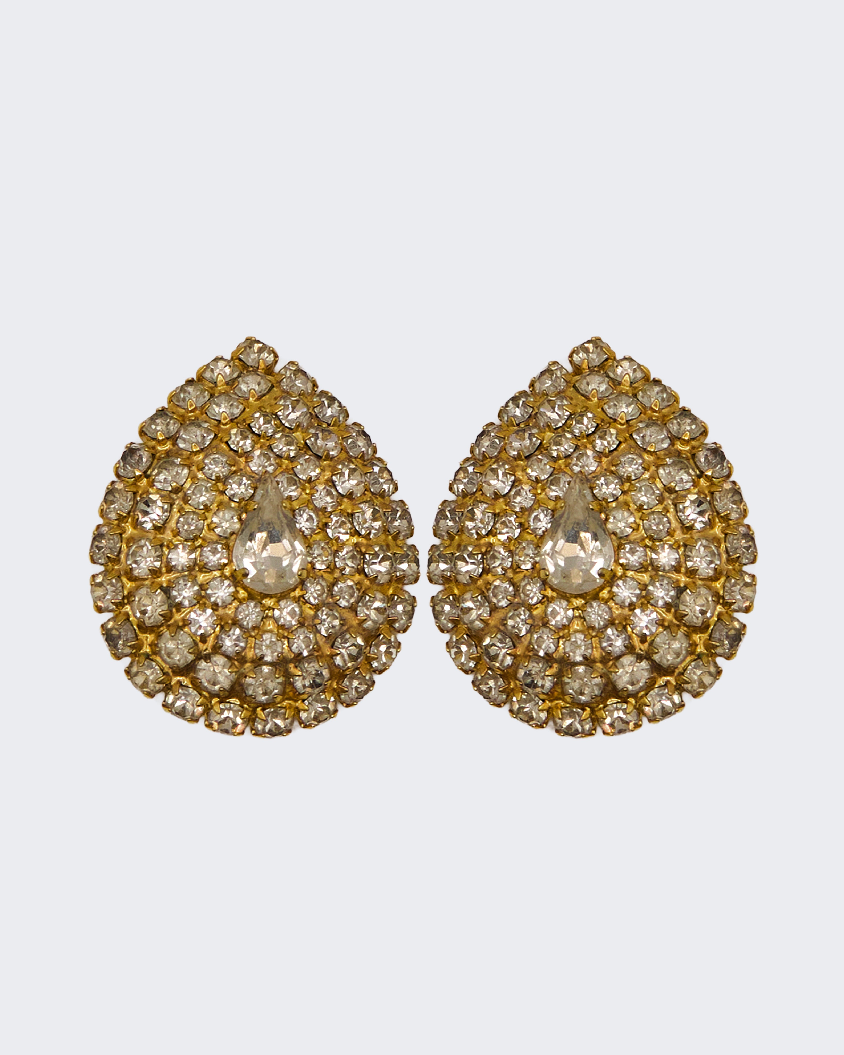 Orecchini a Goccia Vintage in Cristallo e Strass – Stile Hollywood Glamour