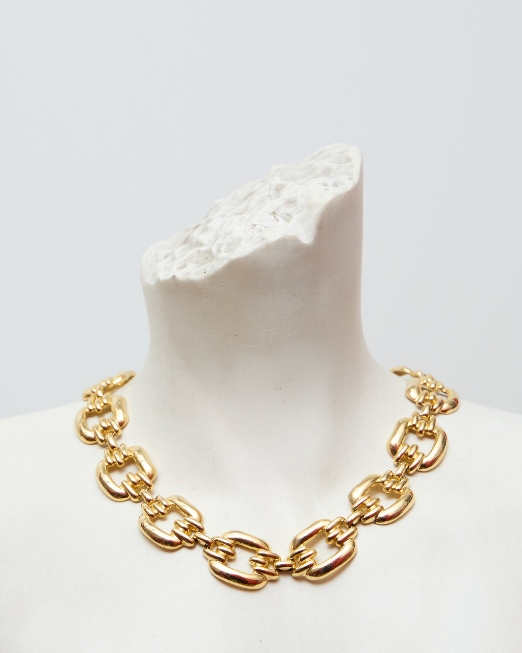 Collana Vintage Anni ’80 a Catena in Metallo Oro – Maglie Grandi Lucide