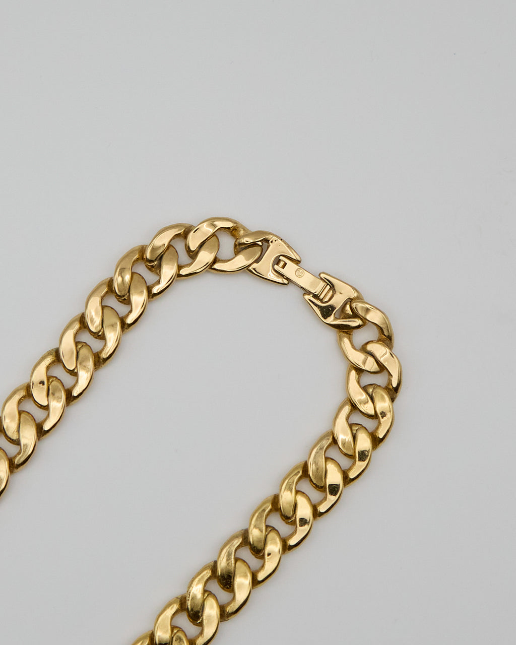 Collana vintage anni ’70 con smeraldo e diamanti, catena groumette spessa – Gioiello statement