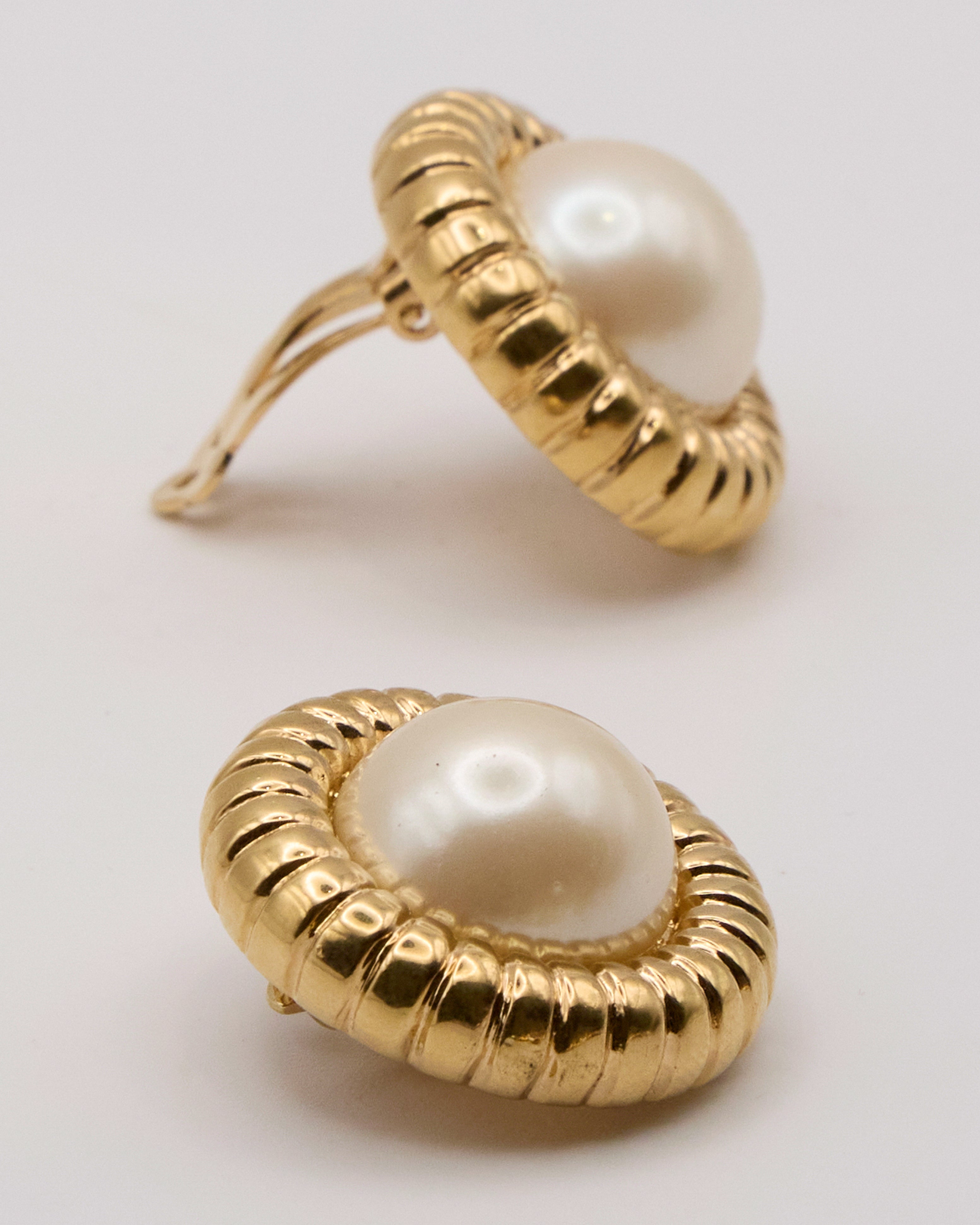 Boucles d'oreilles « Perle encadrée »