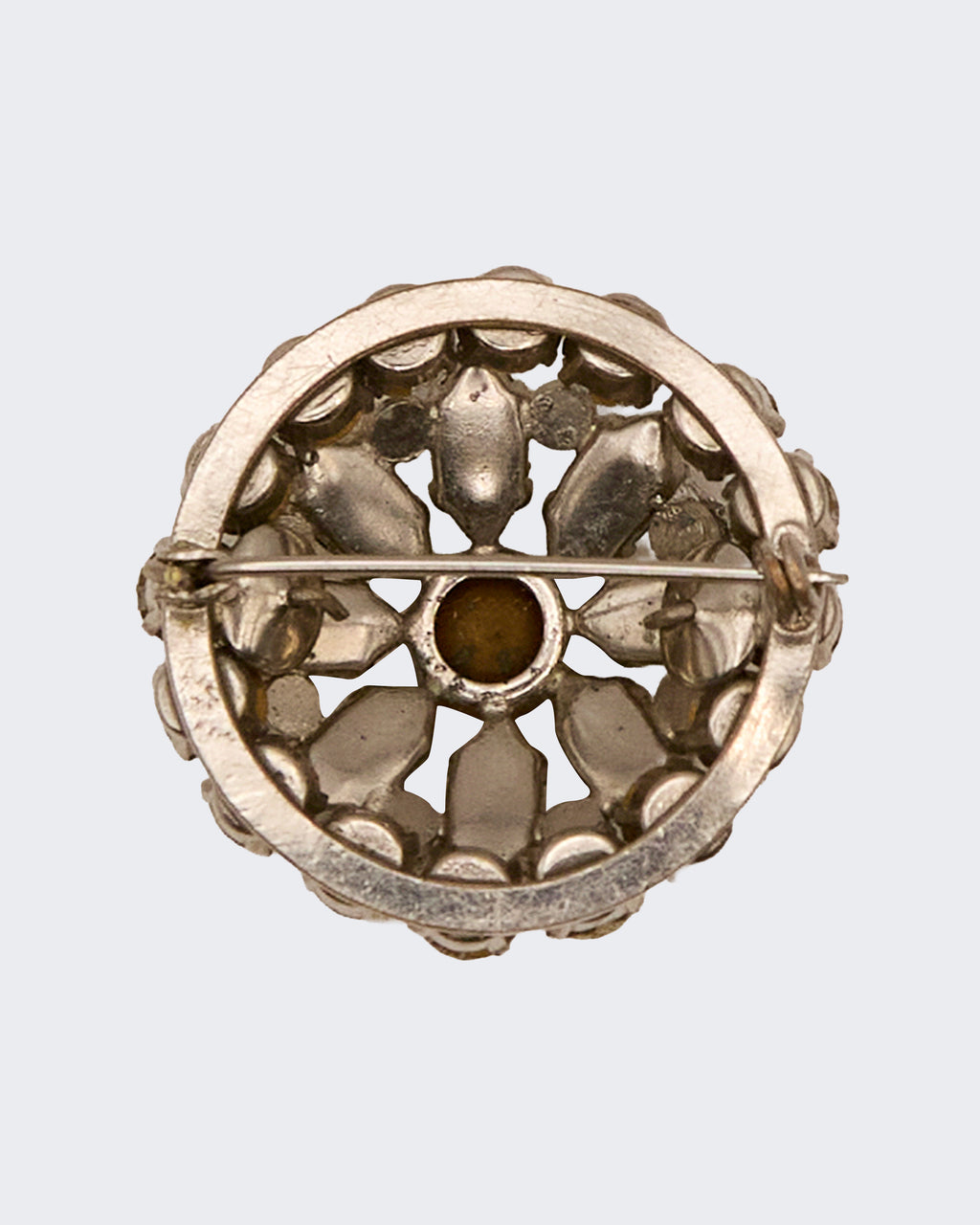 Broche vintage en strass – Accessoire élégant pour veste ou robe
